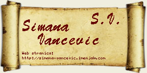 Simana Vančević vizit kartica